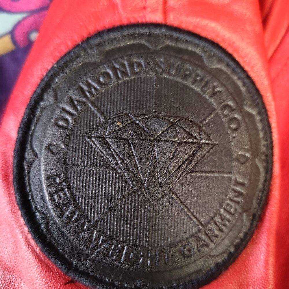 DIAMOND + MICHAEL JACKSON COLLAB -Genuine Red Leather Jacket ( NWOT😲🔥🔥) - Picture 5 of 14